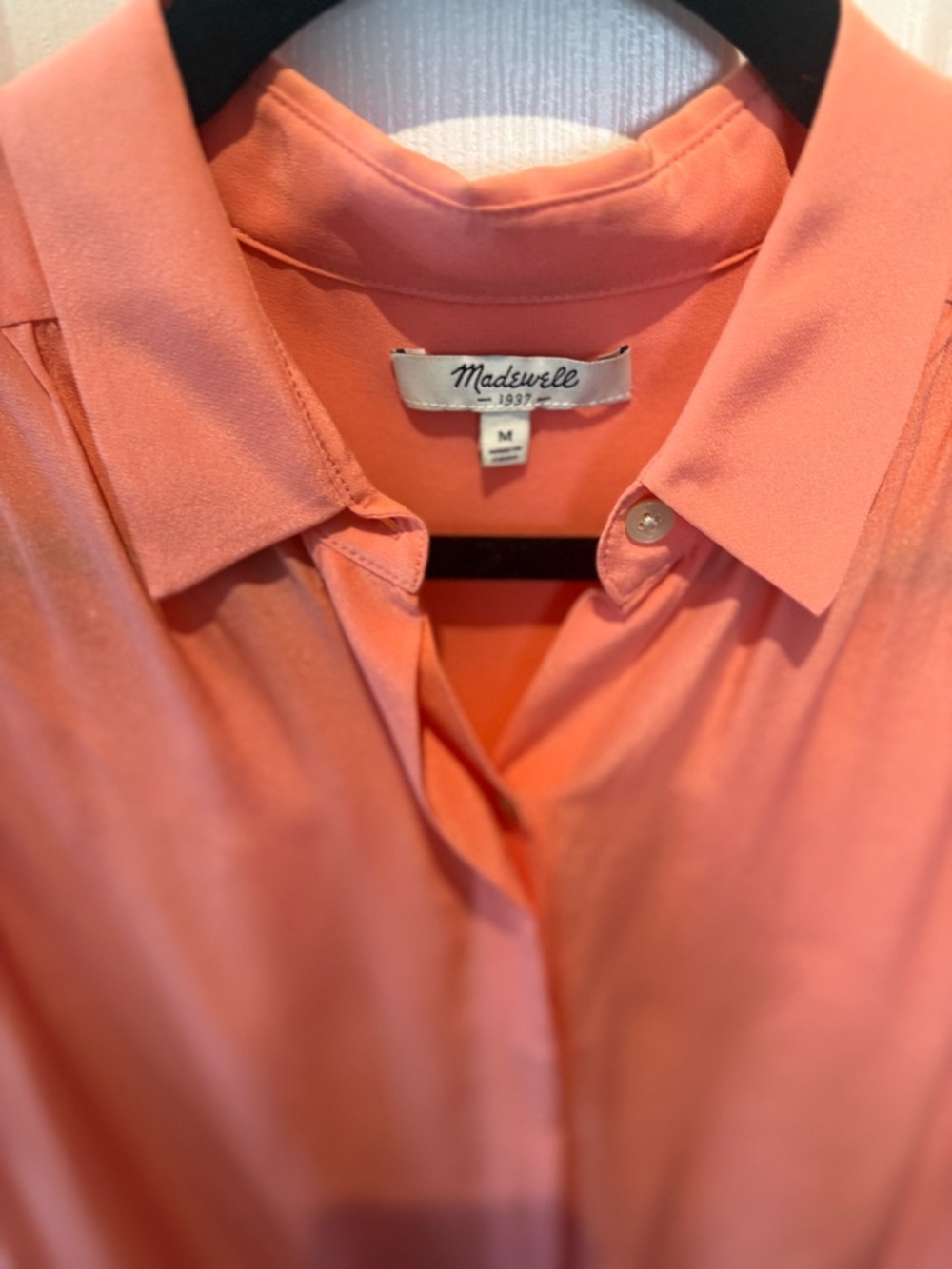 Madewell 100% Silk Sleeveless Coral Button Top for Women, Size M EUC - Picture 8 of 9